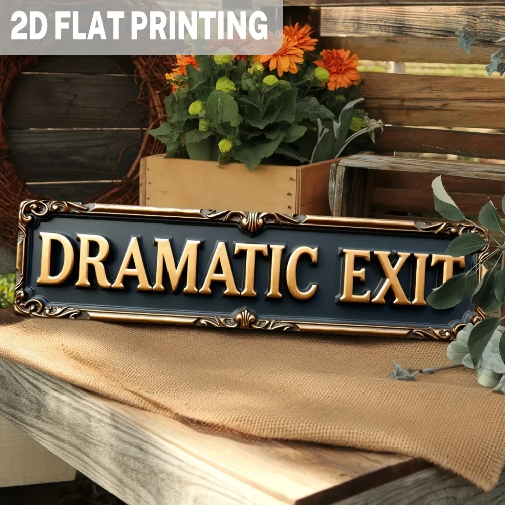 Vintage Dramatic Exit 2D Flat Metal Sign - 1pc 3.93x15.74
