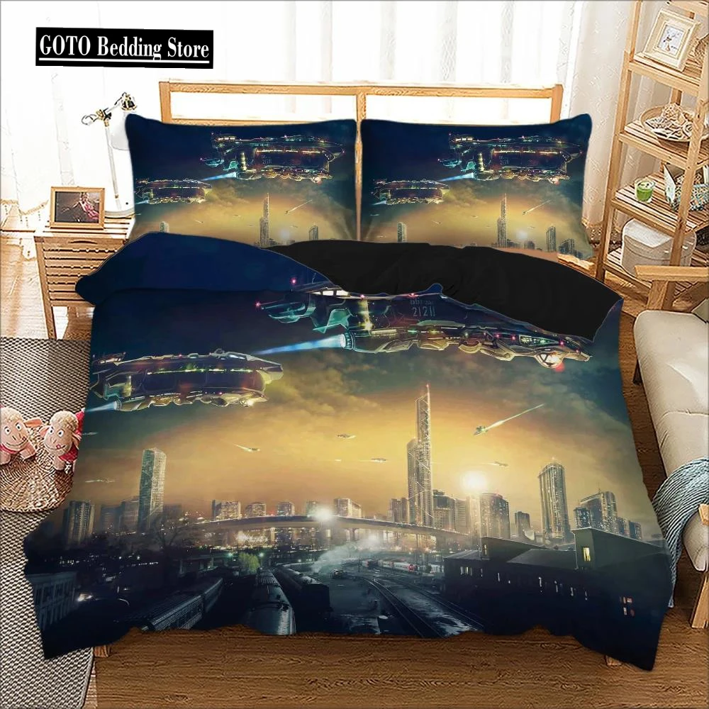 

3D Printing Western Galaxy Duvet Cover Sets Universe Space Bedding Set Home Textiles 2/3 Pcs King Queen Size Microfiber Bed Set