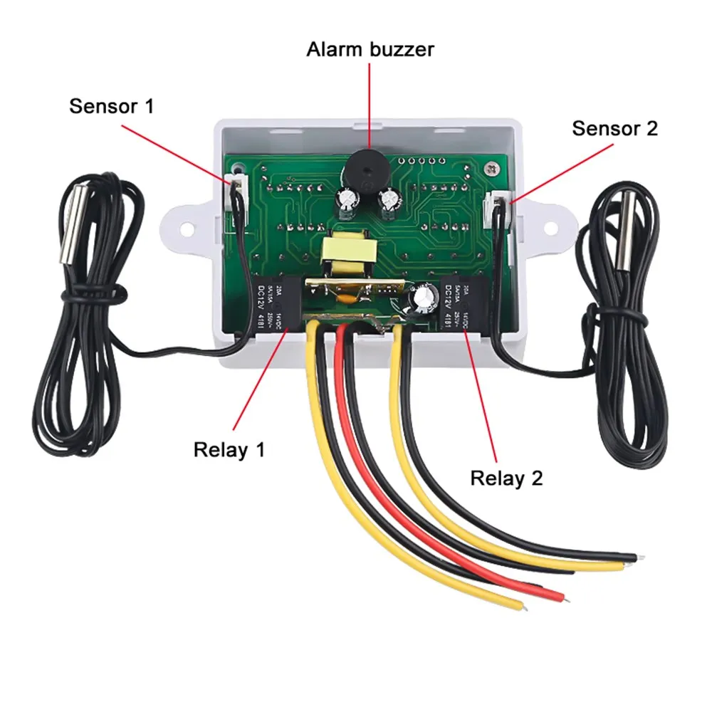 XK-W1088 Dual Digital Control Temperature Microcomputer Thermostat Switch Thermometer Thermoregulator 12/24/220V for Incubator