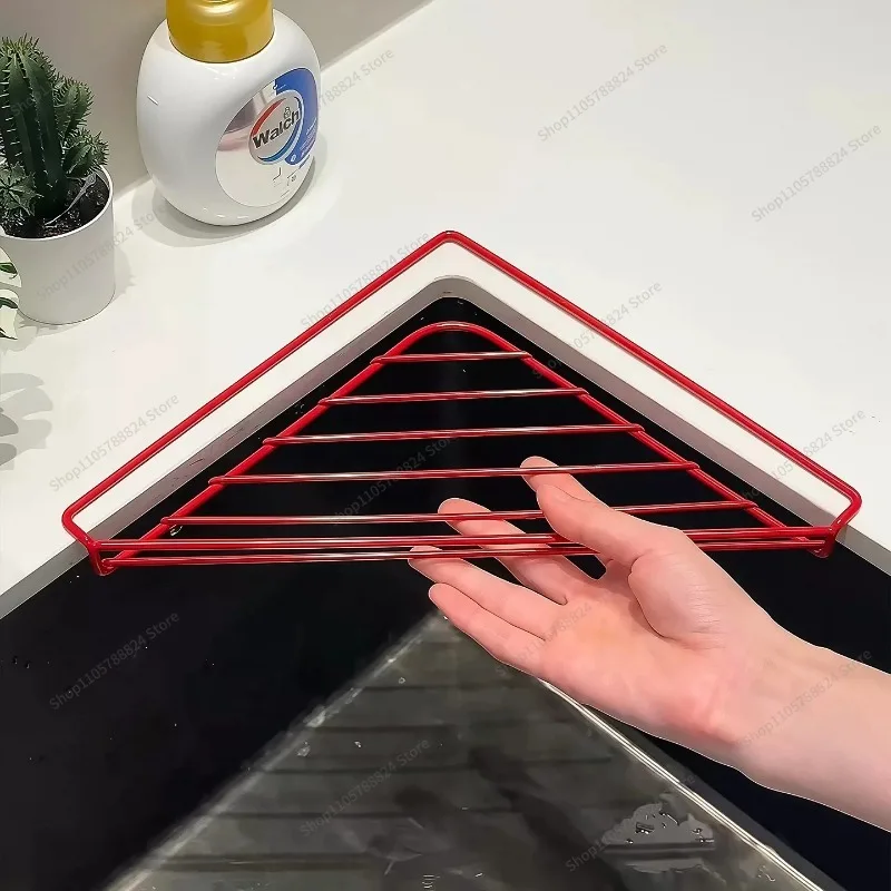For simple kitchen sink triangle drain rack multifunctional rack countertop storage rack stable and durable
