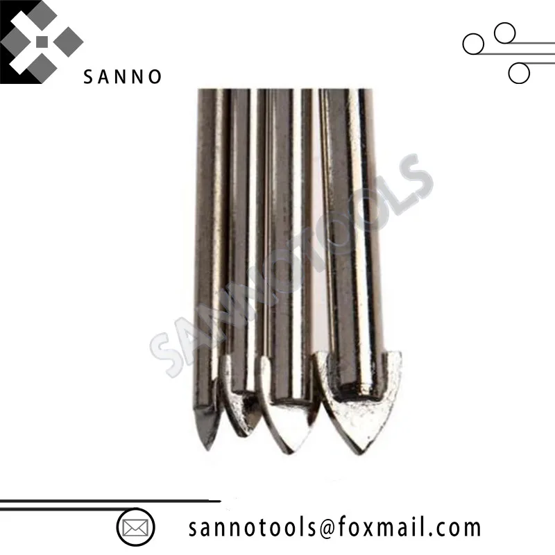 

Long Spearhead Tip Glass Drill Diameter 3mm 4mm 5mm 6mm 8mm 10mm 12mm Glass Drill Metal Ceramic Tile Drill Bits