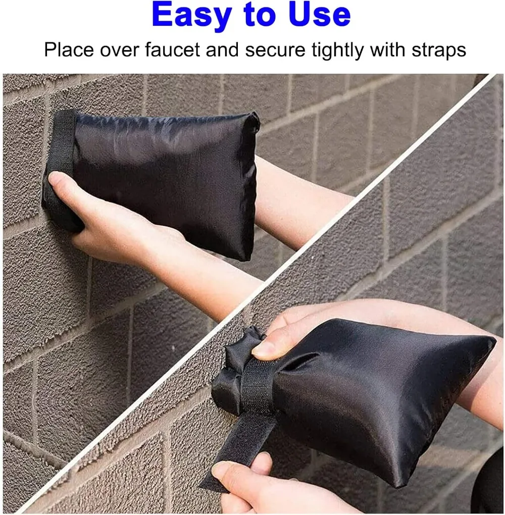 غطاء صنبور خارجي للحماية من الصقيع لفصل الشتاء معزول من قماش أكسفورد القطني يمنع التشقق لصنبور الحديقة #3