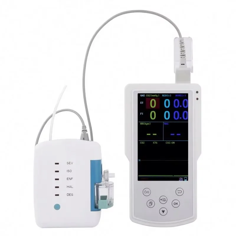 Automatic Anesthesia Gas Analyzer Machine Measure EtCO2, FiCO2, RR, EtN2O, FiN2O, EtAA, FiAA for ICU, CCU Equipment