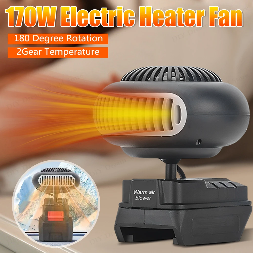 800W Mini Heater for Home Small Bathroom Heating Fans Low Noise Electric Heater Fan Battery Powered Demister Defroster for Home