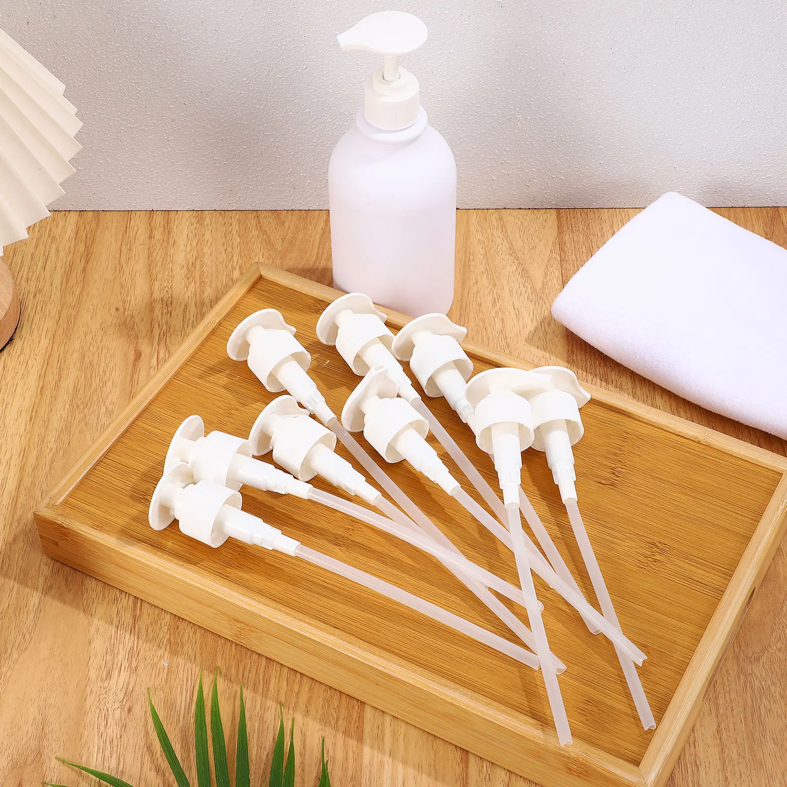 

10 Pcs Bottle Pump Head Press Shampoo Dispenser Replacement Pumps White Plastic