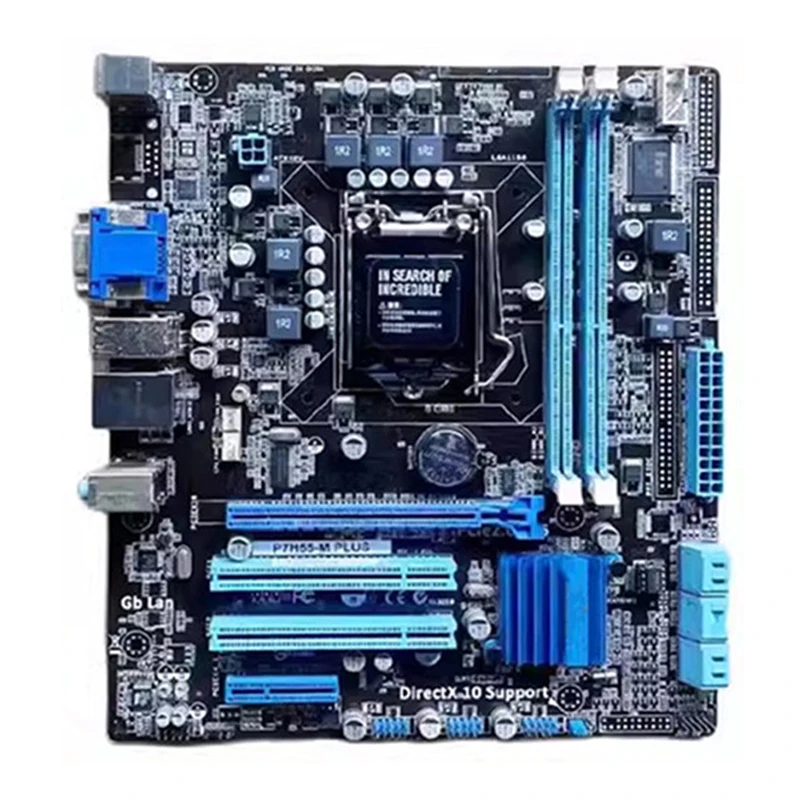 For Intel H55 P7H55-M PLUS motherboard Used original LGA1156 LGA 1156 DDR3 8GB USB2.0 SATA2 Desktop Mainboard