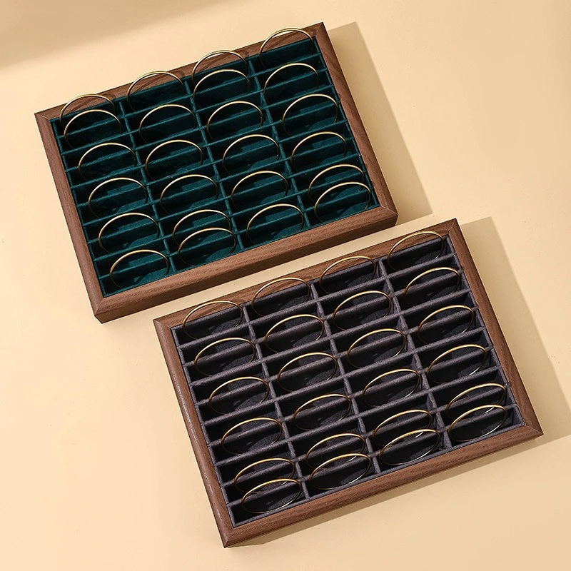 Black walnut 40-digit bracelet watch tray bracelet jewelry tray bracelet live stream stall display props