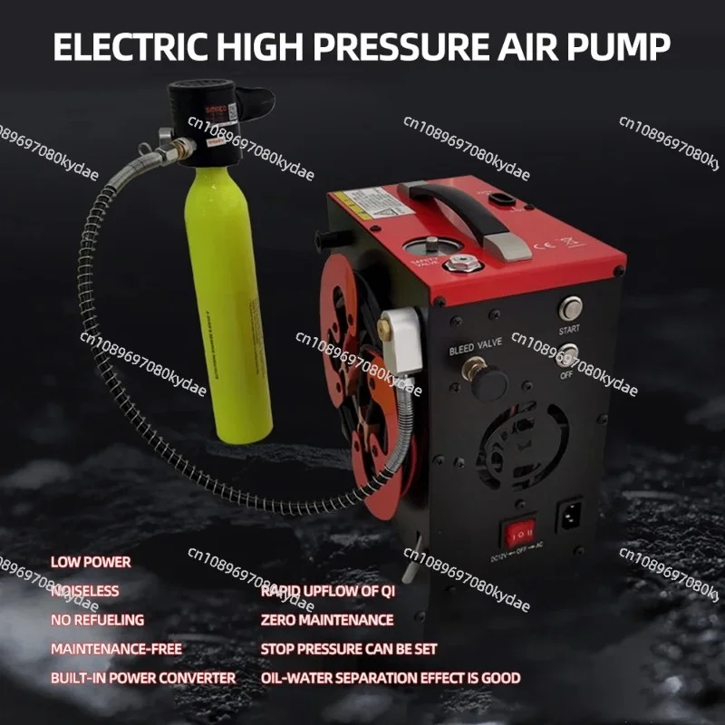 Compresor de Aire PCP de 30MPA, Compresor de Aire Eléctrico de Alta Presión para Tanque de Buceo, Rifle PCP, 12v 8L/min