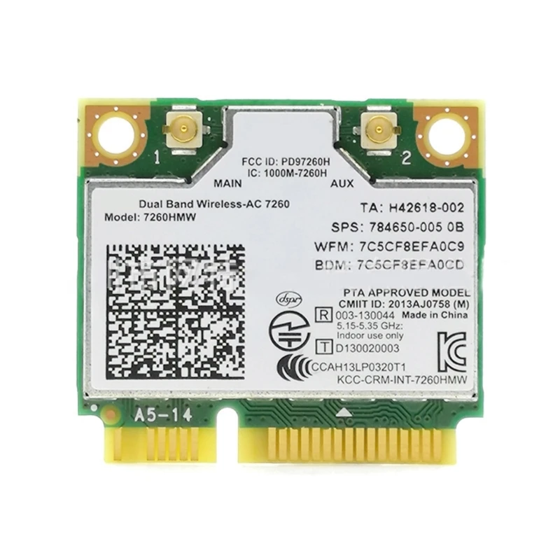 

7260AC 7260HMW 1200M 2.4/5Ghz Dual-Band Gigabit- Internal Wireless Card 4.0 Bluetooth-compatible MINI PCIE WIFI