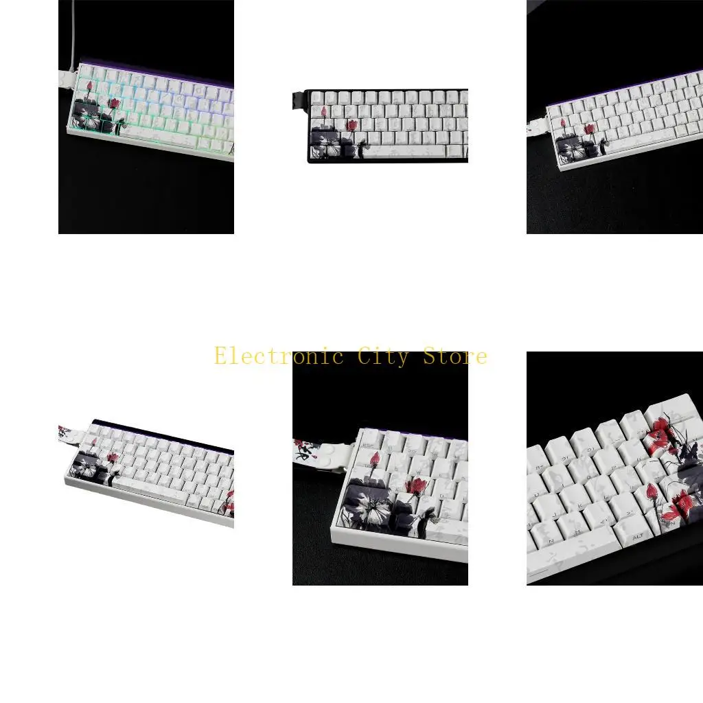 

PBT Keycaps Plums цветение расцветает OEM -профиль для 65 -процентных механических клавиатур ANSIS HU8D