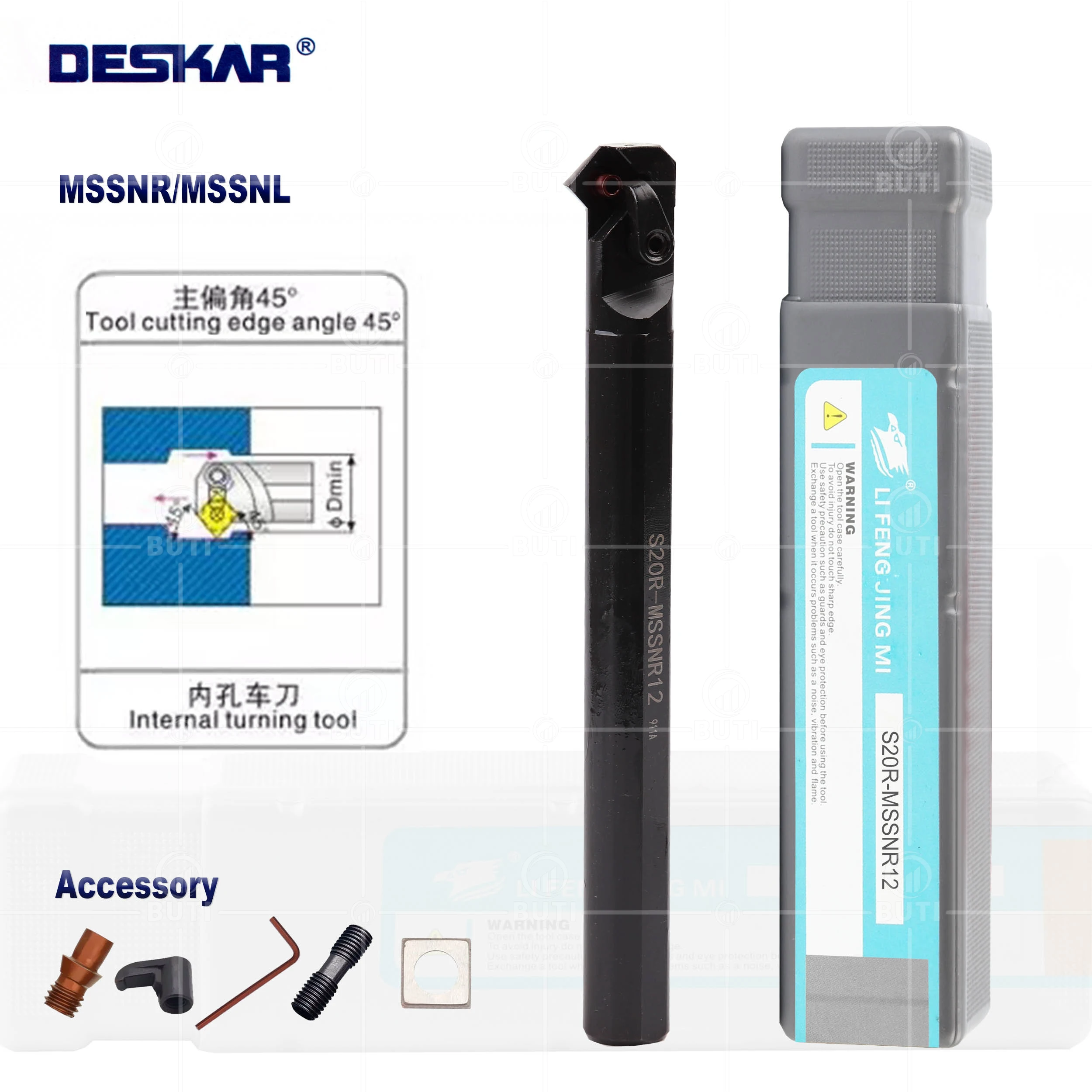 Deskar 100 Original S20r-mssnr12 S25s-mssnr12 Cnc Torno Boring Bar Buraco Interno Virando Ferramenta Mssnr l Ferramentas Titular para Snmg Insert