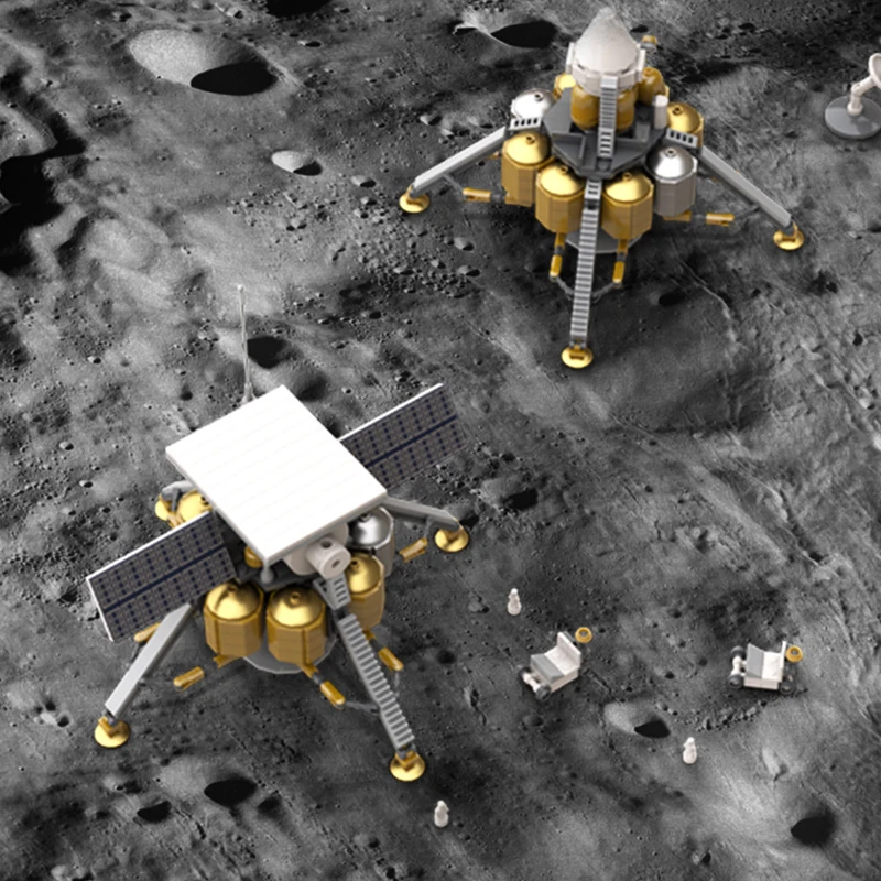 MOC Space Shuttle Launch Center Lunar Lander Outpost Habitat Model Building Blocks Rocket Construction Bricks Construction Toys view 5