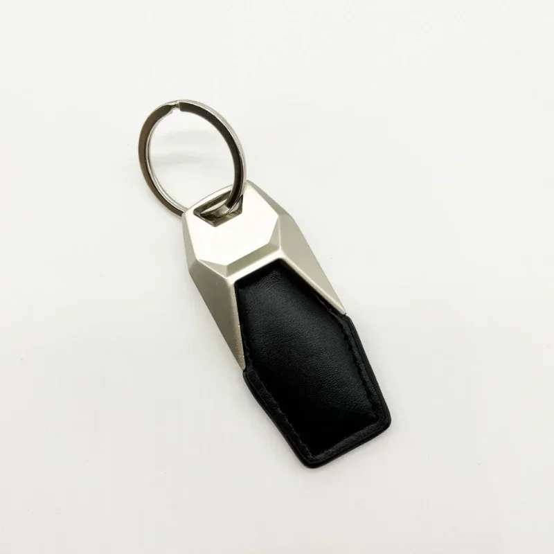 Laser Engrave Vintage Keyring for Men Women Customized Metal Leather Car LOGO Keychain Personalize Company Name Key Chain Ring