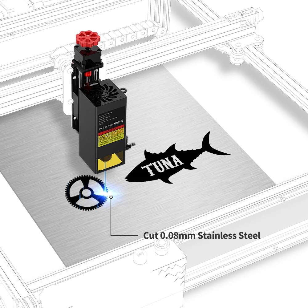 Twotrees 20W Optical Output Laser Module Air Assist Laser for TS2/TTC450 Laser CNC Cutting Engraving Machine DIY Wood Tools