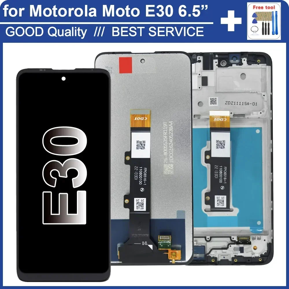 

6.5" LCD Display for Motorola Moto E30 XT2158-6 LCD Display Touch Screen Digitizer Assembly for Moto E30 XT2158-6 LCD With Frame