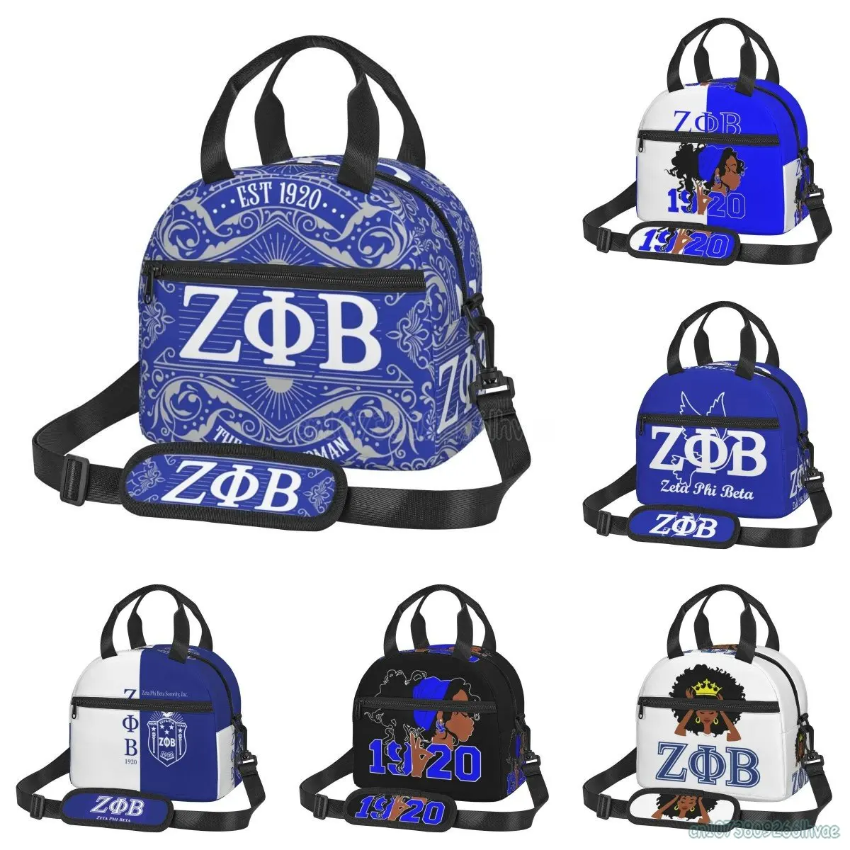 Zeta Phi Beta Insulated Lunch Bag Portable Thermal Tote Bag Cooler Bag for Adults Kids Lunch Box for Work School Picnic Camping