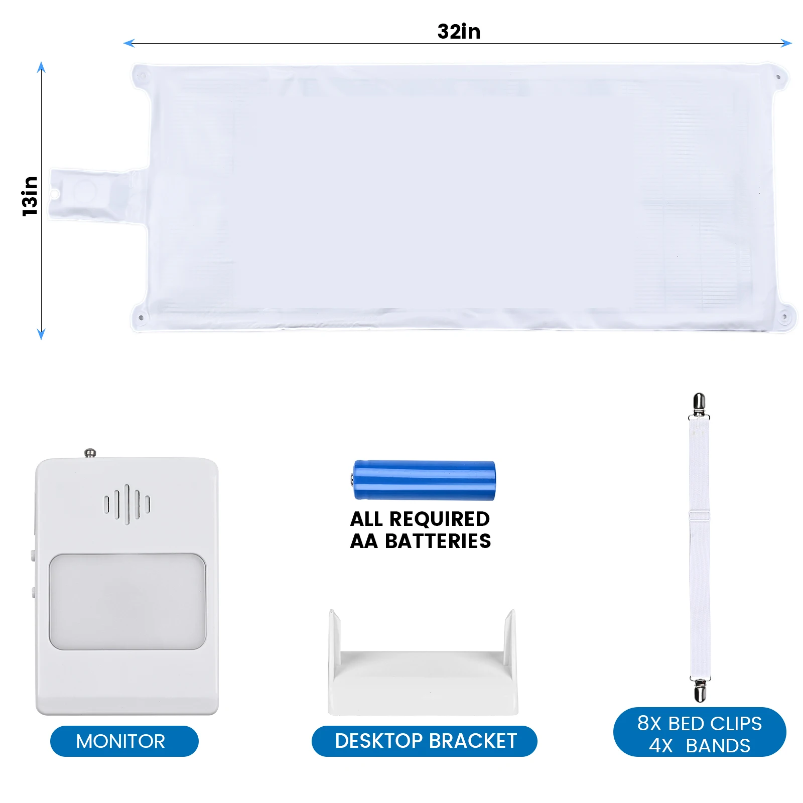 Chair and Bed Alarm for Elderly, Wireless Chair Alarm and Fall Prevention for Dementia Patients Alert Bed Pad, Chair Pad & Pager