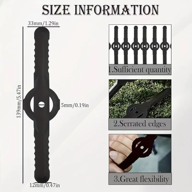 10/20/30/50Pcs Garden Trimmer Head Replacement Blades Waterproof Plastic Blades, Durable Pressure Resistant Parts