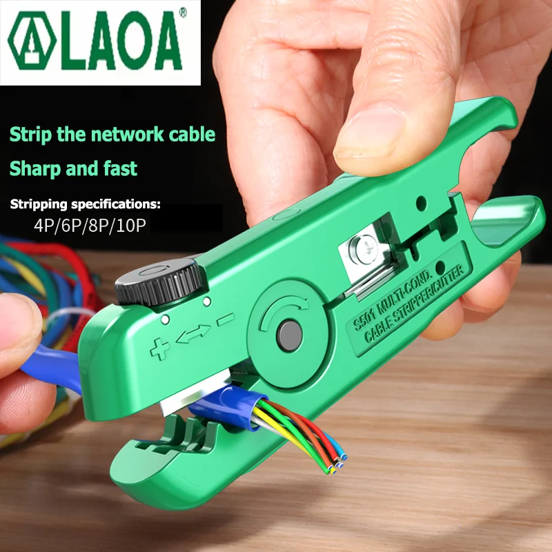 LAOA Mini Multifunctional Wire Stripper 3.2-9.5mm Adjustable Network Stripping Wire Cable Cutter Motorcycle Repair Tools