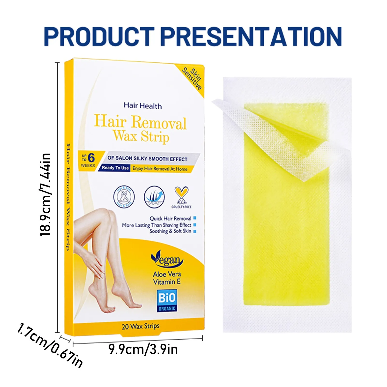20 Teile/satz Haar Entfernung Wachs Papier Professionelle Nicht-permanente Enthaarung Körper Gesichts Effektive Wachsen Kalt Wachs Streifen Papier Frauen