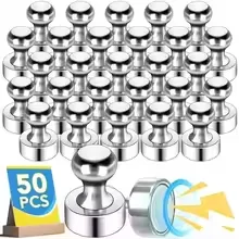 1-50Pcs Metal Strong Magnetic Pushpins Neodymium Magnets Whiteboard Fridge Thumbtack Power Magnet Push Pins For Home Office Whol