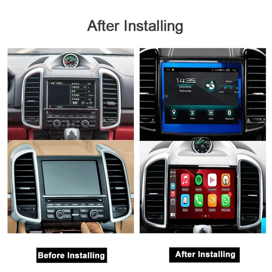 CarPlay IPS Auto Android 12 8GB+256GB Car DVD Player RDS Radio Navigation GPS Bluetooth Wifi For Porsche Cayenne 2010 2011-2017