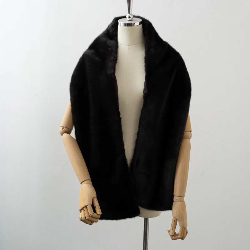 Szal damski ze sztucznego futra, szalik z imitacji futra norek