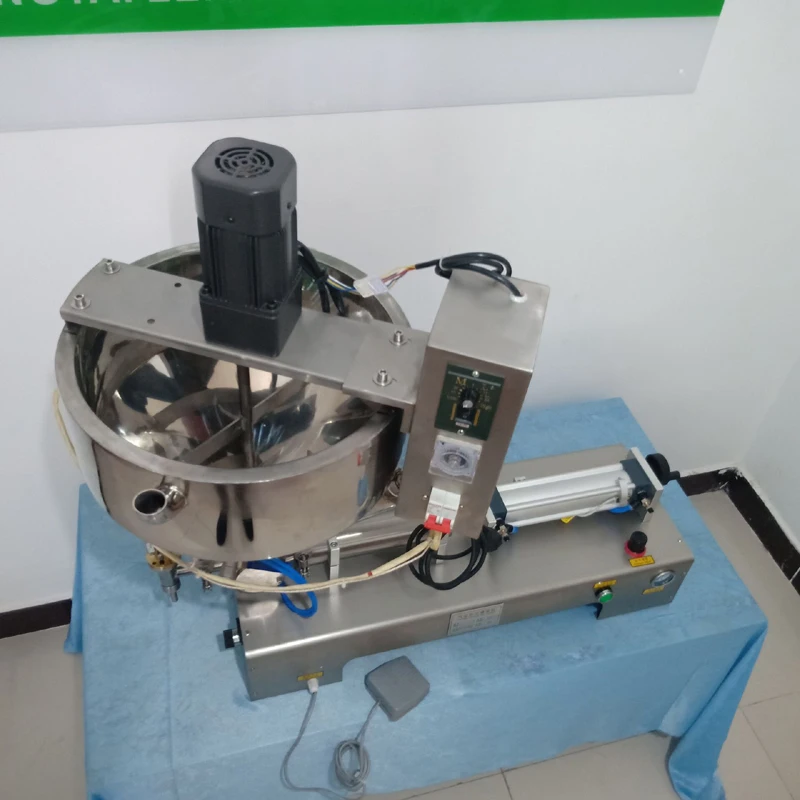 Semi Automatic Heating Mixing Paste Filling Machine for  Shea Butter Custard High Viscosity Jar Bottle Filling