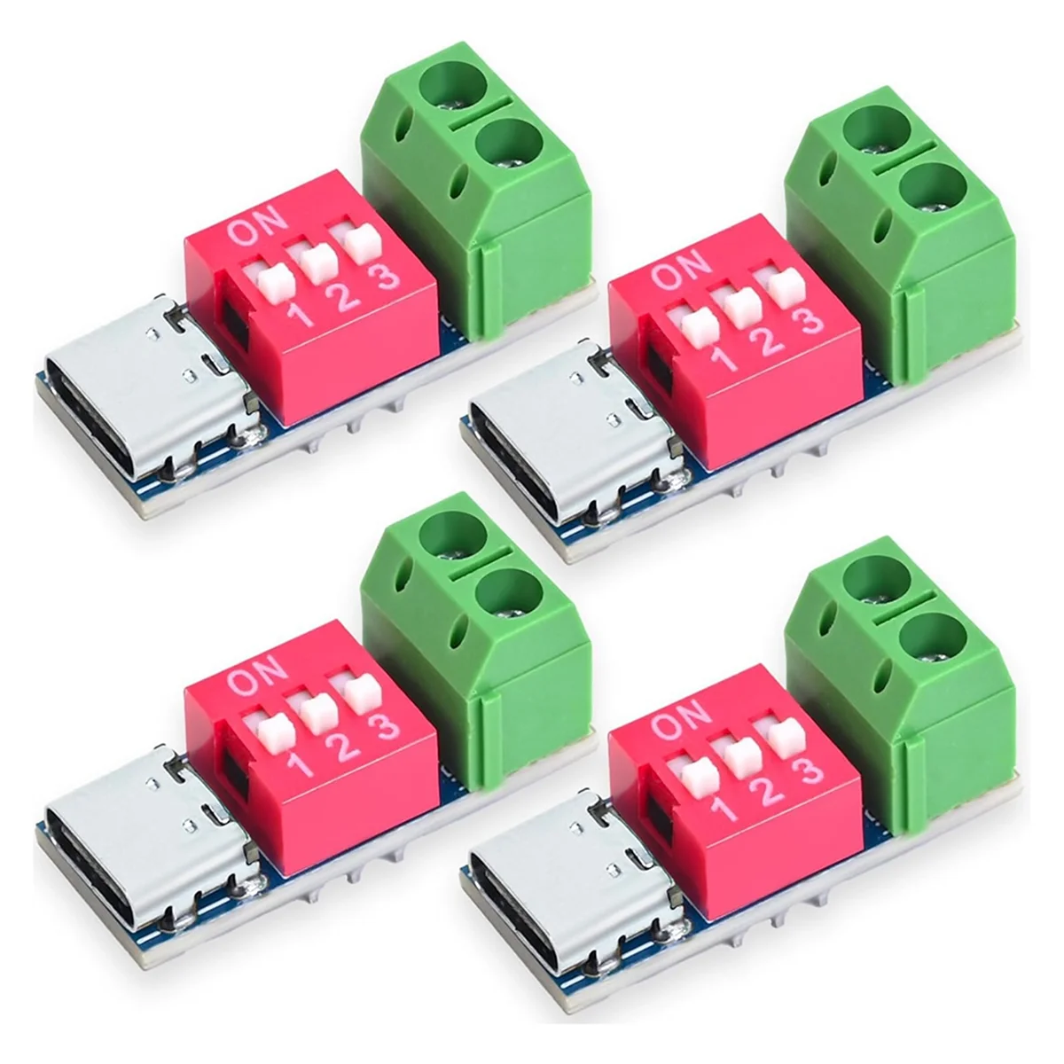 A002 USB-C PD Trigger Board Module PD/QC Decoy Fast Charging USB Type-C to 12V High Speed Charger Power Output Boost 4pcs