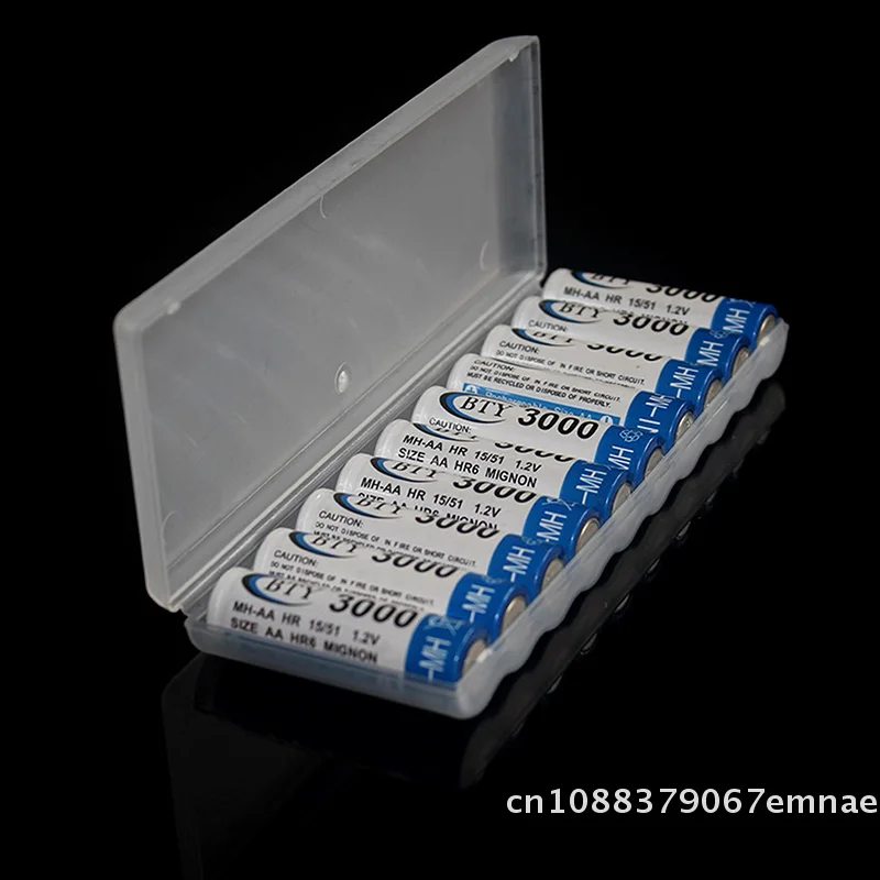 [ZYAS]10 Slots Transparent Plastic Battery Storage Box Hard Container Holder Case For AAA/AA Battery Organizer Accessories