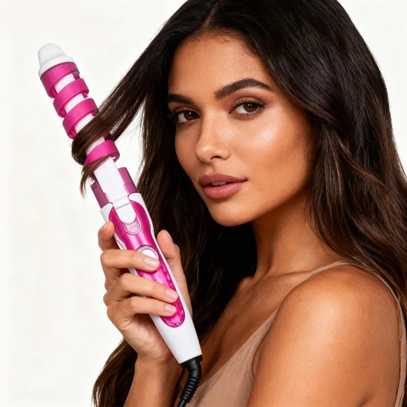 

Популярные портативные спиральные электрические щипцы для укладки волос, вращающиеся щипцы для завивки волос с керамическим покрытием, электрическая укладка волос для ленивых