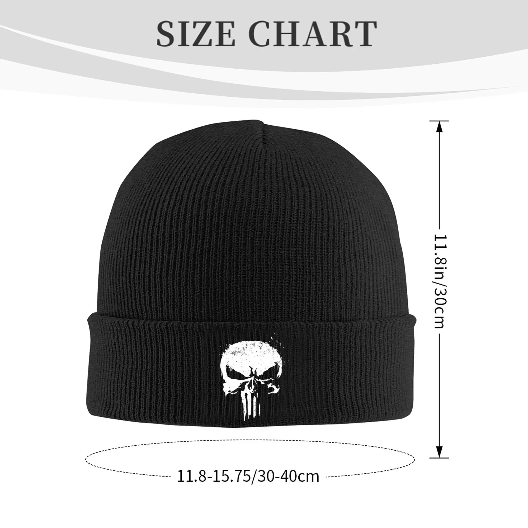 Custom Superhero Skullies Beanies Caps Cool Winter Warm Women Men Knitting Hats Adult Unisex Punisher Skull Bonnet Hat