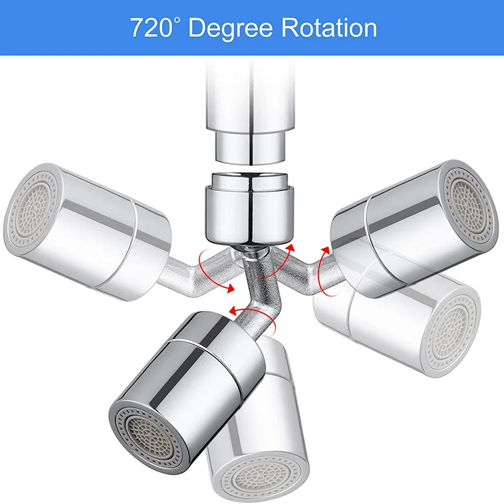 720 Degree Universal Tap Aerator Splash-proof Swivel Water Saving ABS Plastic Faucet Spray Head Wash Basin Tap Extender Adapter image 4