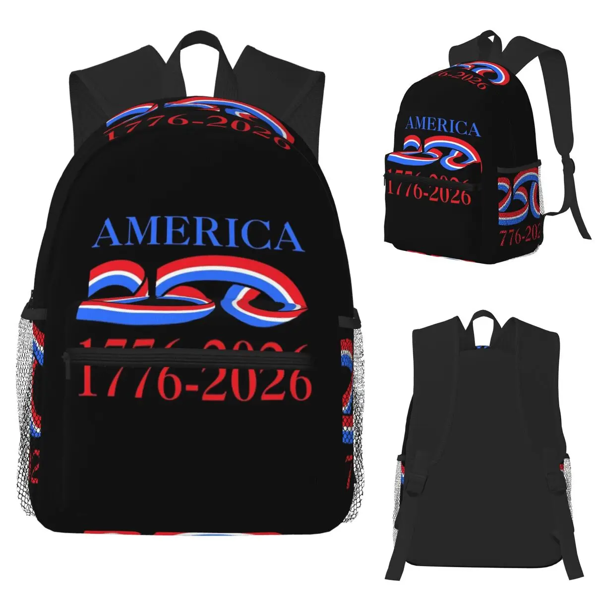 

Celebrating Americas 250th Birthday Student Backpack School Bag Hiking Travel Daypack for Men Women Fashion Bookbag Shoulder Bag