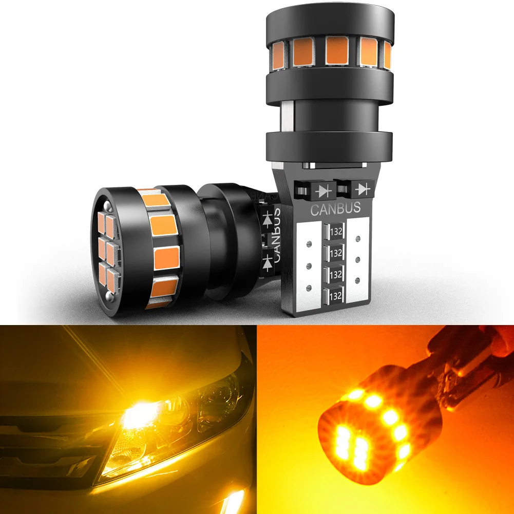 

2Pcs Mini Size T10 W5W 194 LED Amber Car Signal Lamp Plug and Play Dome Light Signal Light For VW Jetta MK6 CC Sharan Polo 6R