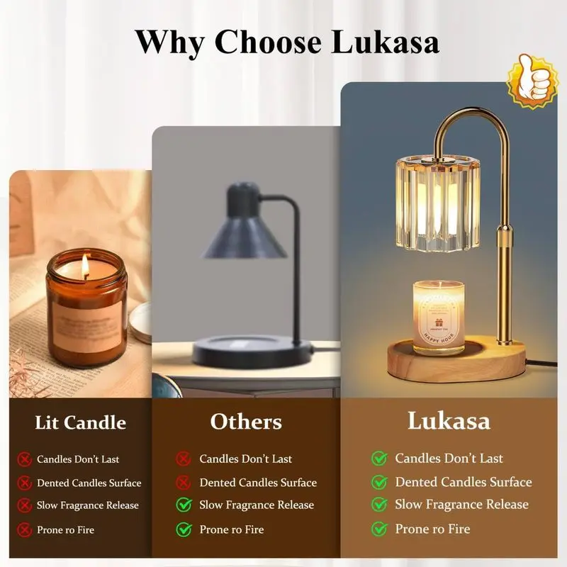 Candle Warmer Lamp,Timer Dimmer Adjustable Height,Birthday Gifts for Women Men,Mother's Day Gifts for Mom,No candles included