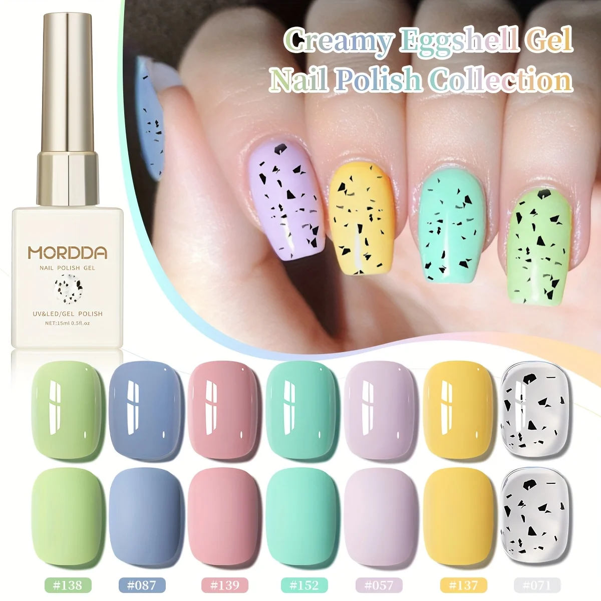 

2pcs 15ml Glamorous Spring Nails Seasonal Nail Art And Eggshell Gel Nail Gel Polish Soaking UV LED Nail Gel Salon Female Nail