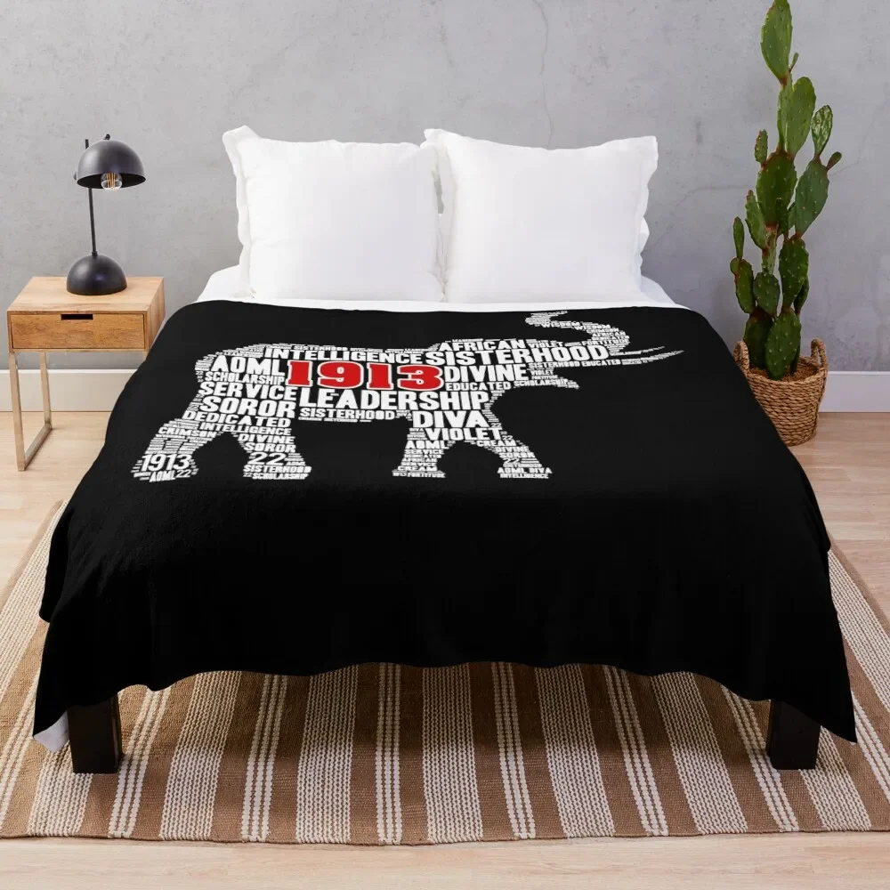 

Delta-1913 Sorority Elephant Sigma-Theta Words Throw Blanket Air Conditioner Soft Blanket for Office Home