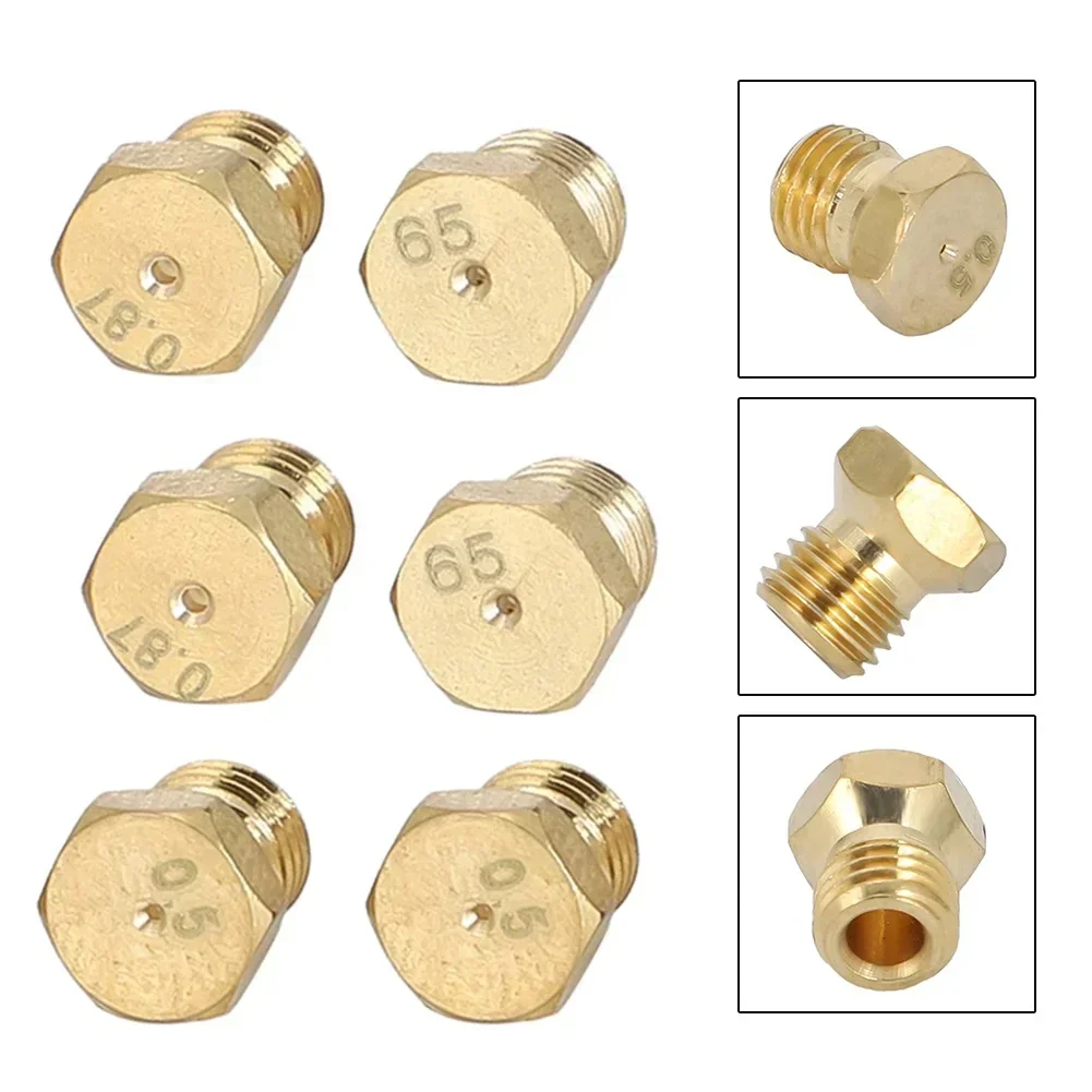 

6PCS Gas Water Heater Nozzle Stove Heating Propane Injection Conversion Kit M6x0.75 Thread 9mm Height Hardware Kitchen Fixture