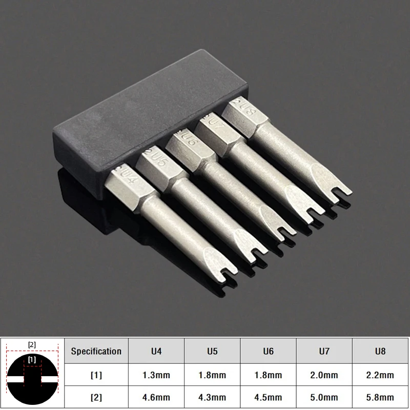 Magnetic U-shaped Screwdriver Bits Set 1/4