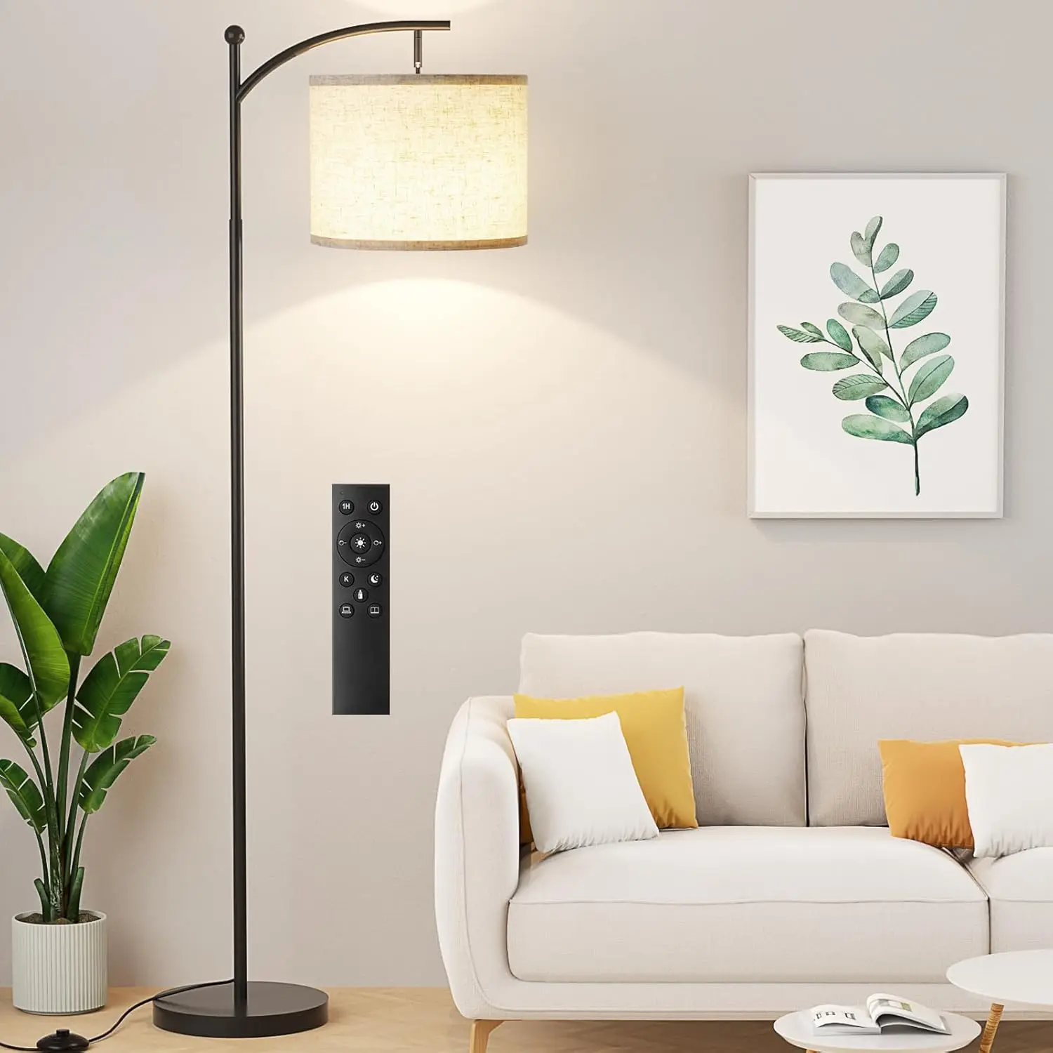 

Floor Lamp with Remote Control and Stepless Dimmable Bulb Colors Temperature&Brightness Adjustable Modern Floor Lamps for Room