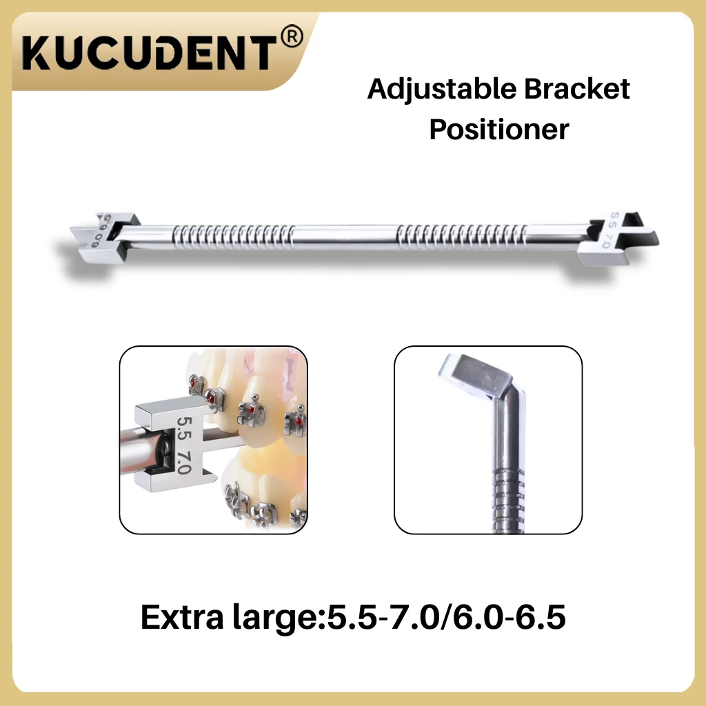 Dental Bracket Positioner Gauge Locator Finder Orthodontic Instrument Adjustable Stainless Steel Tool for and Dental Clinics