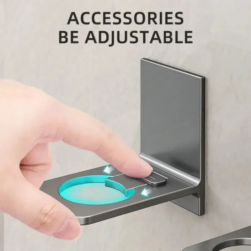 1 szt. Regulowany szampon z aluminiowym stojakiem na butelki na żel pod prysznic wieszaki haczyki bez uniwersalnych uchwytów na dozownik do mydła