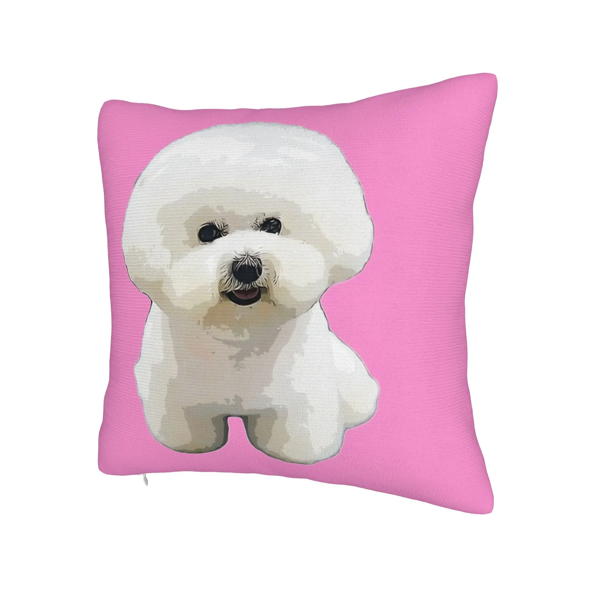 Cute Bichon Frise Pillow Case  Fashion Pillow Cover Comfy Pillowcases For Sofa Couch Bed Living Room