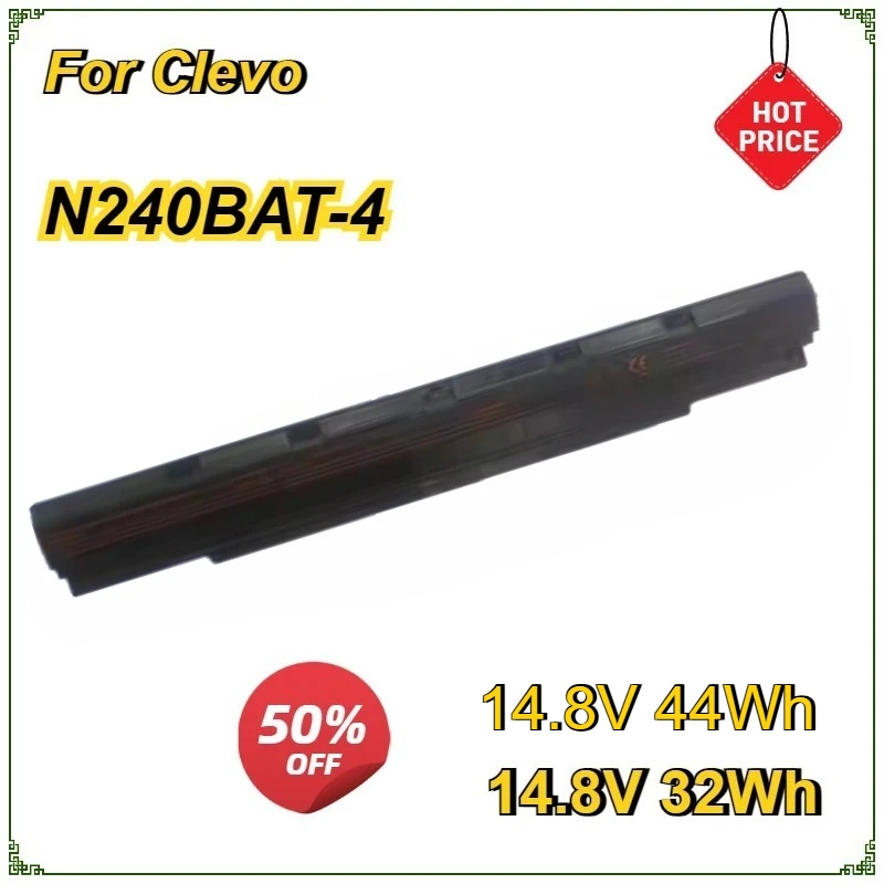 

N240BAT-4 Аккумулятор для ноутбука Clevo N240PU N250BU N240JU N250JU N240WU N250WU NP3240 NP3245 6-87-N24JS-4UF3 N240BAT-3 32 Втч/44 Втч