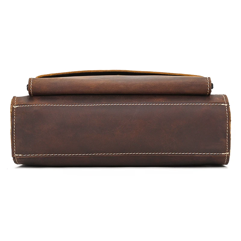 Bolso de hombre de cuero genuino de marca de moda de MAHEU bolsos de hombro de piel de vaca Natural para hombre bolso bandolera Casual de gran