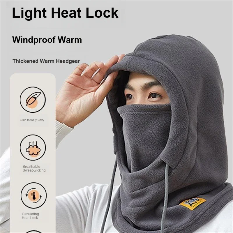 Cycling Head Cover Windproof Fleece Lined Warm Hat with Full Face Neck Protection for Men Women Outdoor Riding