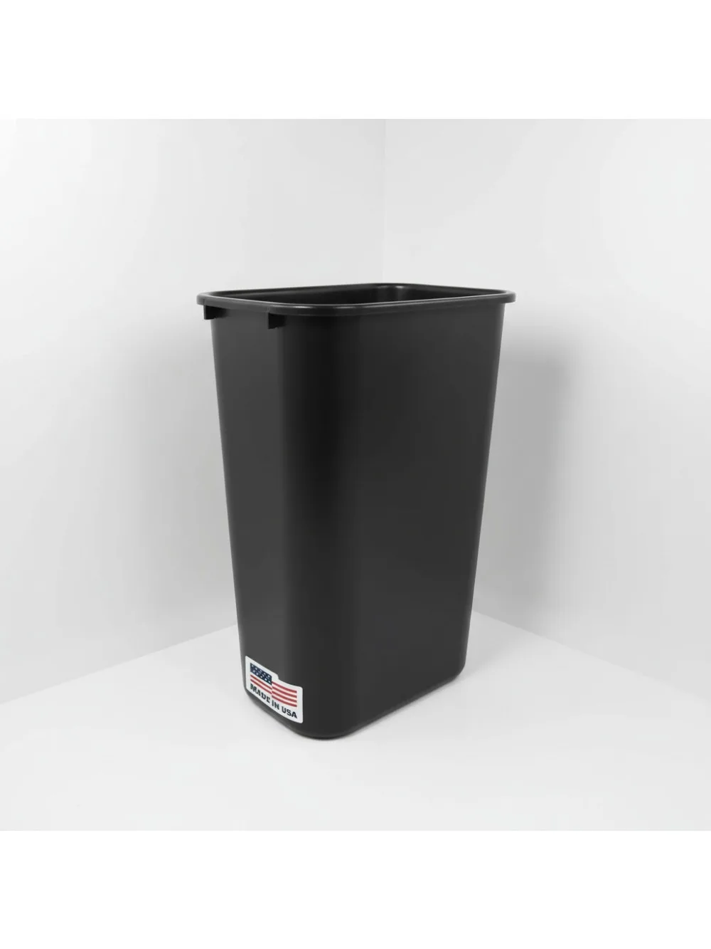 سلة مهملات قابلة للتكديس سعة 10.25 جالون، سلة قمامة بلاستيكية شديدة التحمل للمكتب/المنزل تحت المكتب/الحوض، عبوة من 4 قطع باللون الأسود