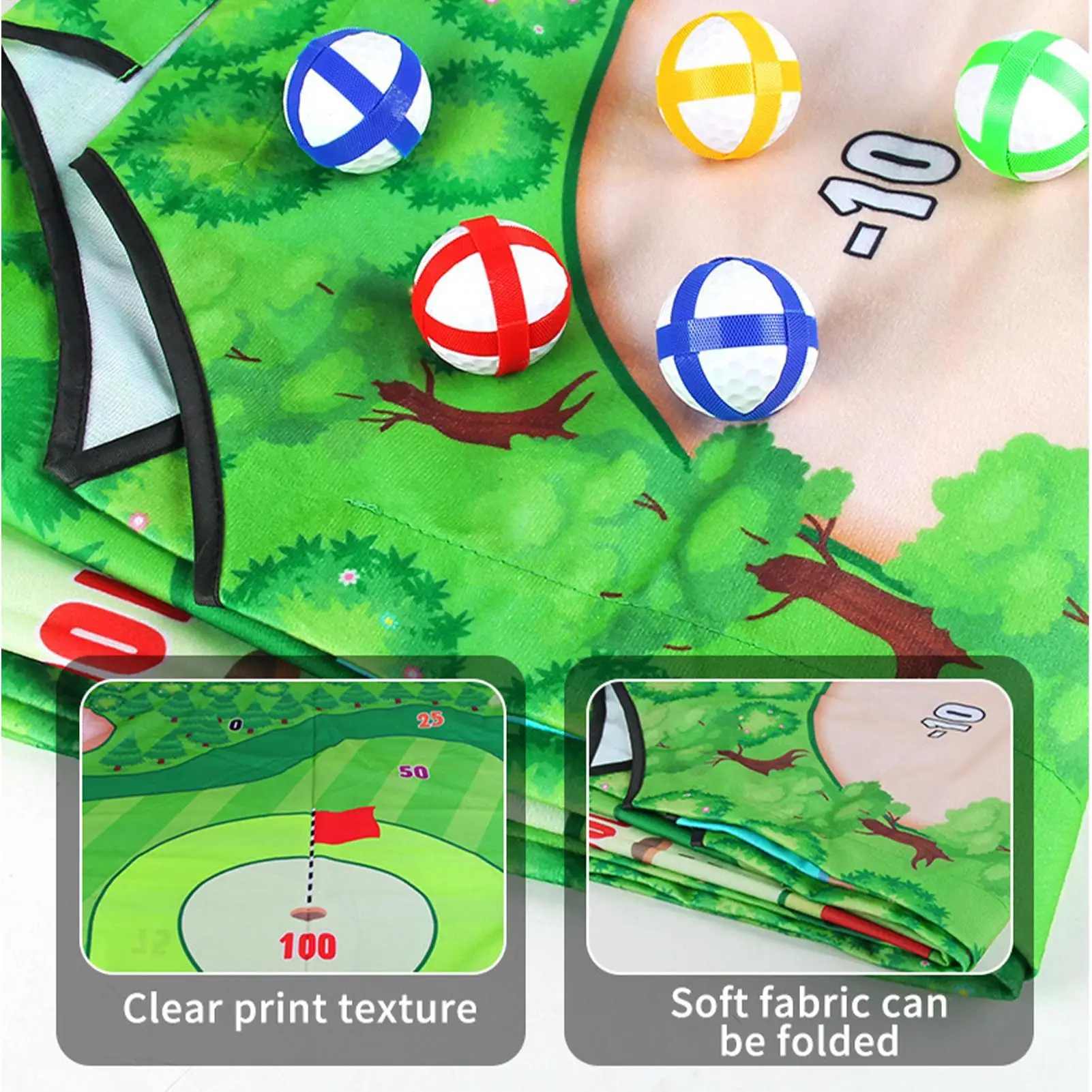 Battles Golf Chipping Game Set Golf Sports Parent-child Interaction Equipment Outdoor Family-Friendly Putting Mat Set