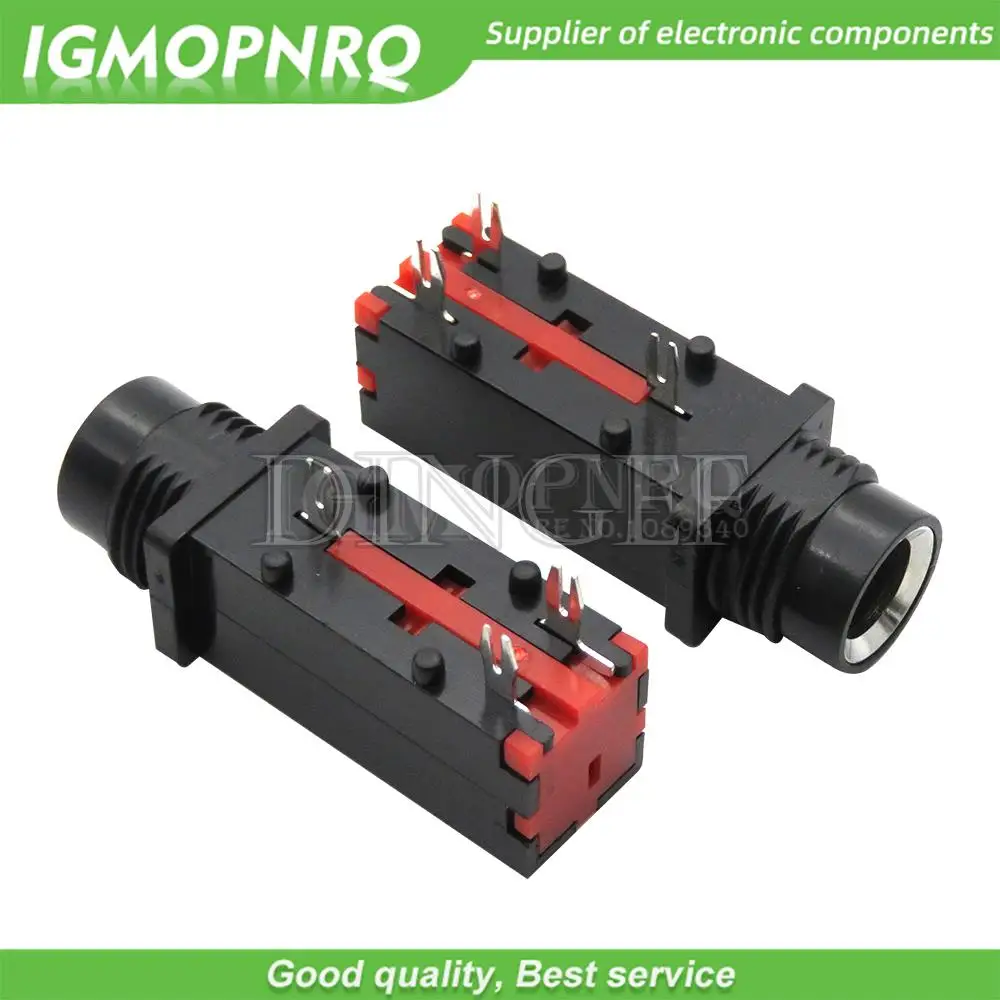 5PCS/LOT PJ-309 6.35mm Audio Jack 3Pin Stereo Audio Socket Microphone Welding Line For Microphone Socket PJ309
